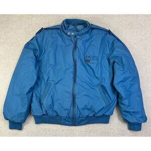 Vintage Members Only Bomber Jacket Men's 46 L Blue Full Zip Coat Insulated